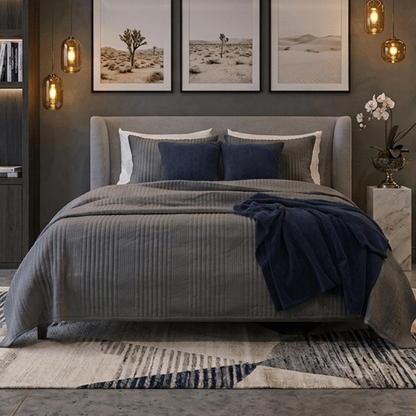 Spring by Rosse™ Trendy Jersey Quilt Set | 3 Piece Bedding | All Season Bedspread 480 GSM Polyester Jersey