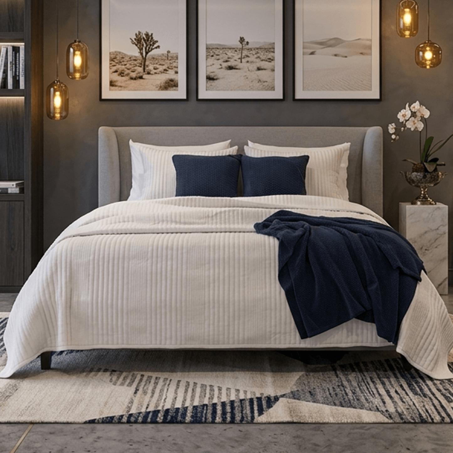 Spring by Rosse™ Trendy Jersey Quilt Set | 3 Piece Bedding | All Season Bedspread 480 GSM Polyester Jersey