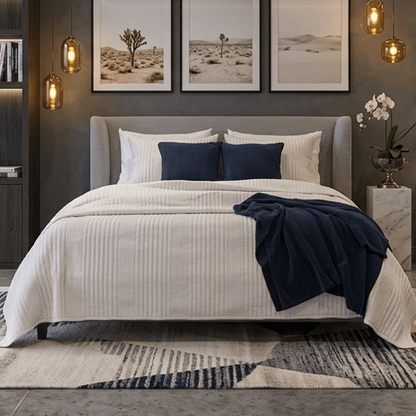 Spring by Rosse™ Trendy Jersey Quilt Set | 3 Piece Bedding | All Season Bedspread 480 GSM Polyester Jersey