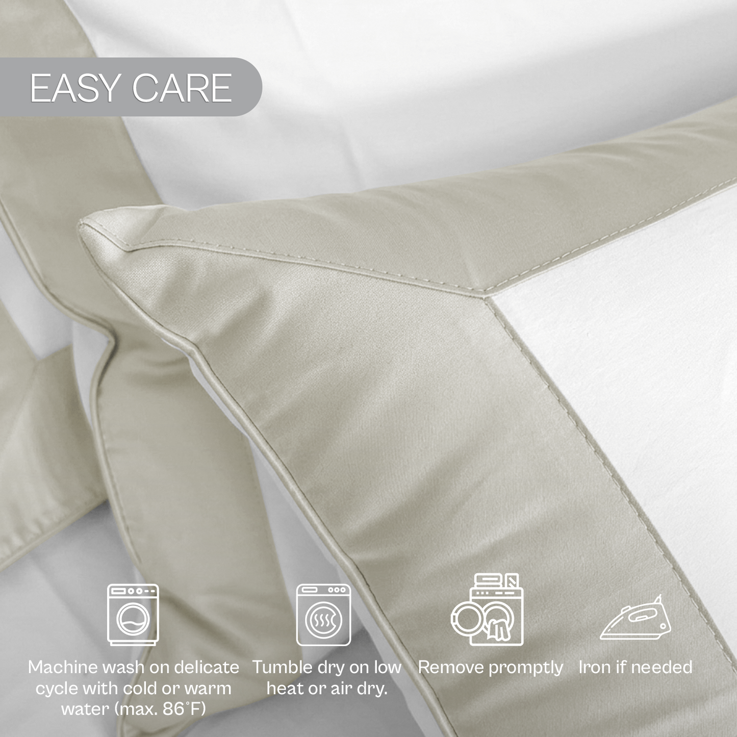 Spring by Rosse™ Duetto Duvet Cover Set | 100% Cotton | 400 Thread Count Sateen | 3 Piece Bedding | Oeko-Tex Certified