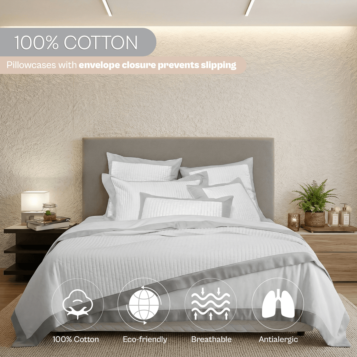 Spring by Rosse™ Duetto Sheet Set | 100% Cotton | 400 Thread Count Oeko-Tex Certified
