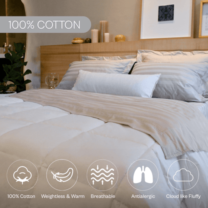 Spring by Rosse™ Royal Suite Cotton Duvet Insert & Comforter | Down Alternative Fill, Soft Breathable Lightweight | All Season Comfort | Bedding Insert