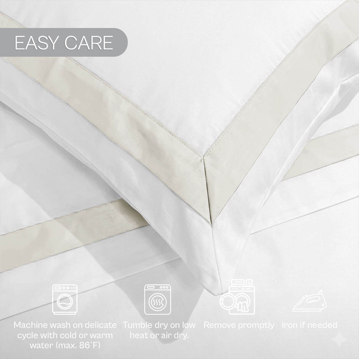 Spring by Rosse™ Mileto Duvet Cover Set | Soft Smooth Breathable | 100% Cotton | Complete Bedding Set 500 Thread Count Sateen | Oeko-Tex Certified