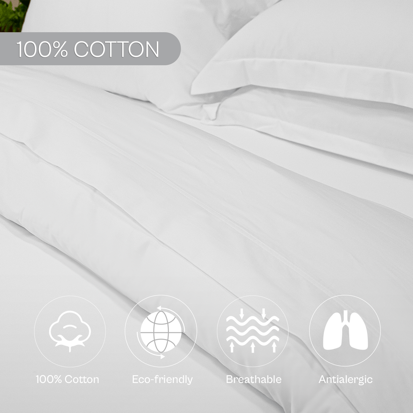 Spring by Rosse™ Sateen Duvet Cover Set | 100% Cotton | Complete Bedding Set 400 Thread | 3 Piece Bedding | Oeko-Tex Certified