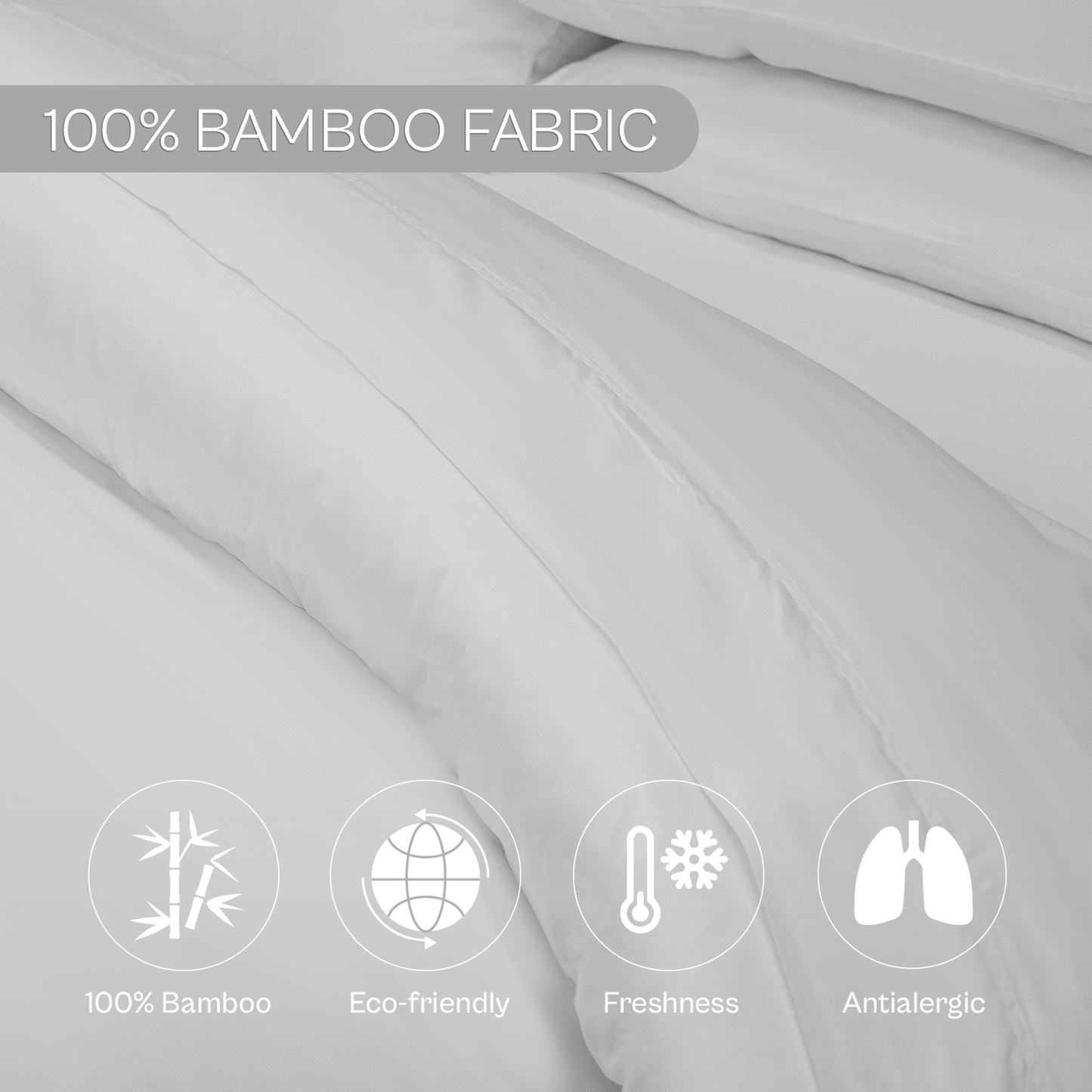 Spring by Rosse™ Bamboo Duvet Cover Set | 100% Rayon from Bamboo 300 Thread Count Sateen | 3 Piece Bedding | Oeko-Tex Certified