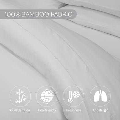 Spring by Rosse™ Bamboo Duvet Cover Set | 100% Rayon from Bamboo 300 Thread Count Sateen | 3 Piece Bedding | Oeko-Tex Certified