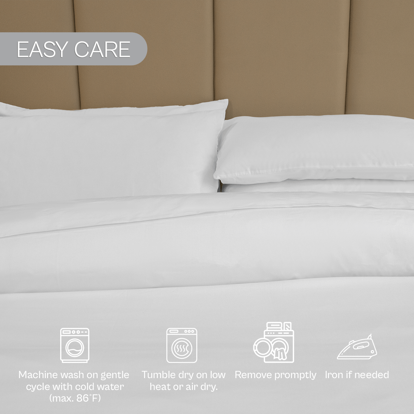 Spring by Rosse™ Bamboo Duvet Cover Set | 100% Rayon from Bamboo 300 Thread Count Sateen | 3 Piece Bedding | Oeko-Tex Certified
