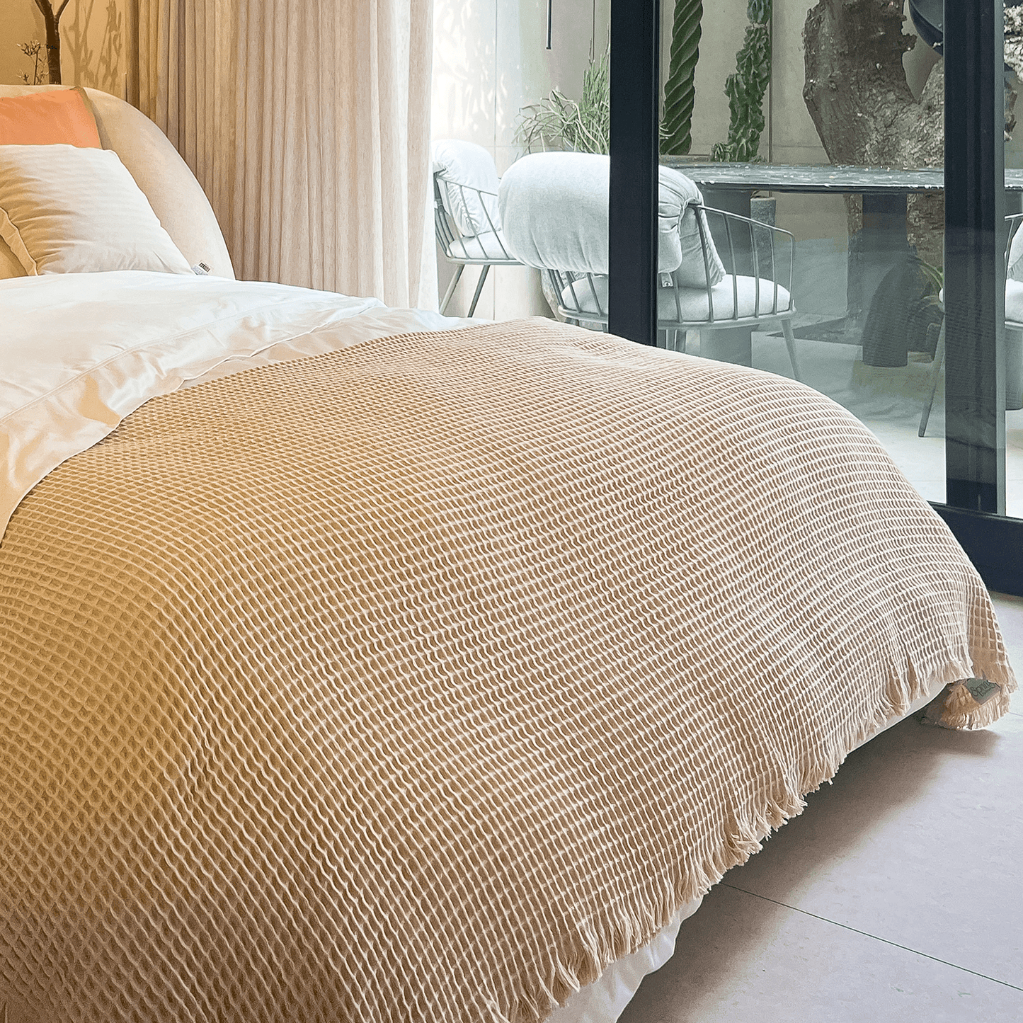 Spring by Rosse™ Waffle Weave Bed Blanket | Soft Textured 100% Cotton